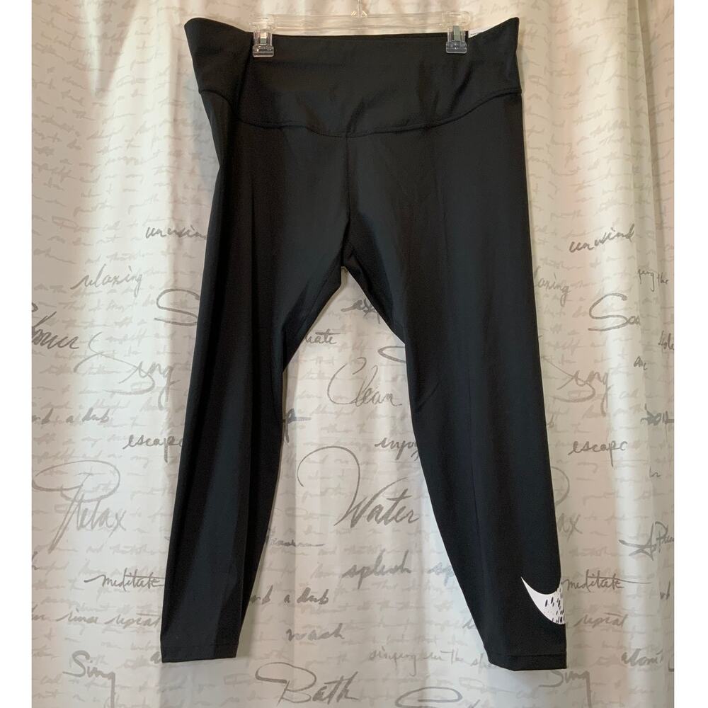 New Nike Dri-Fit 7/8 Leggings - Black, 2X Plus Size - Yoga & Gym
